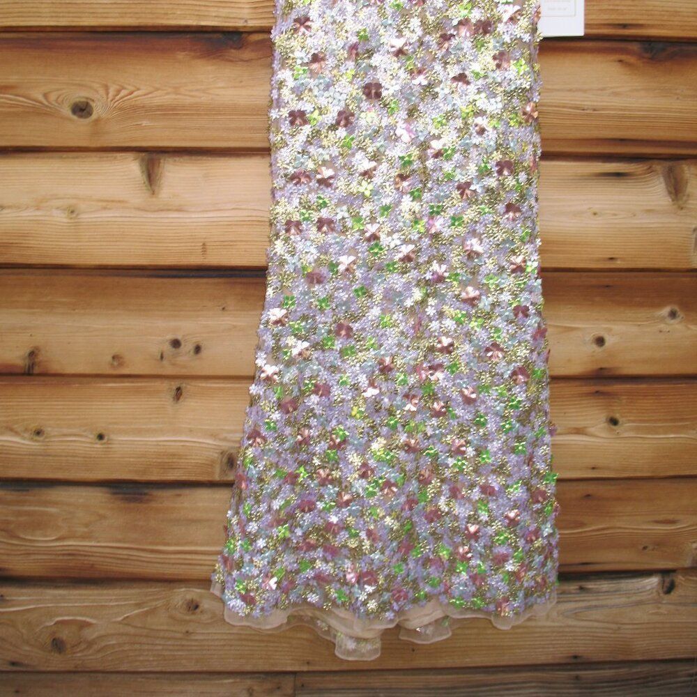 MAC DUGGAL 6153 Multicolor Sleeveless Floral Paillette Embellished Mesh Gown - Picture 11 of 15